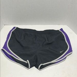 Nike Black and Purple Athletic Shorts Lightweight Tempo Design